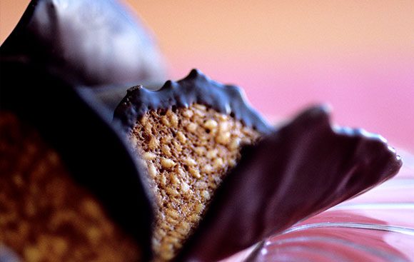 Chocolate-dipped Sesame Tuiles
