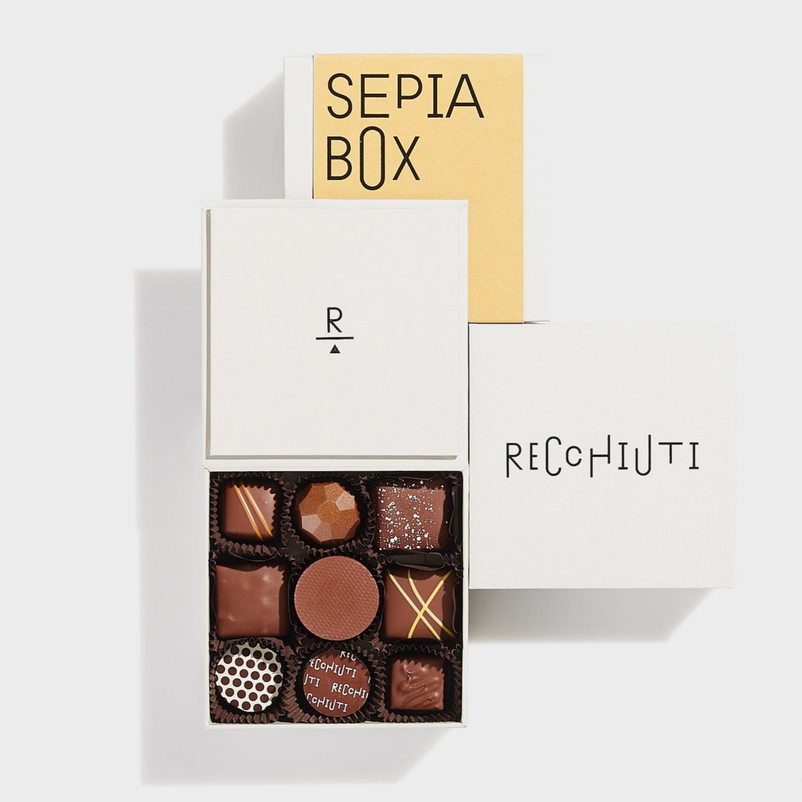 Assorted Milk Chocolate Box Sepia Box – Recchiuti Confections